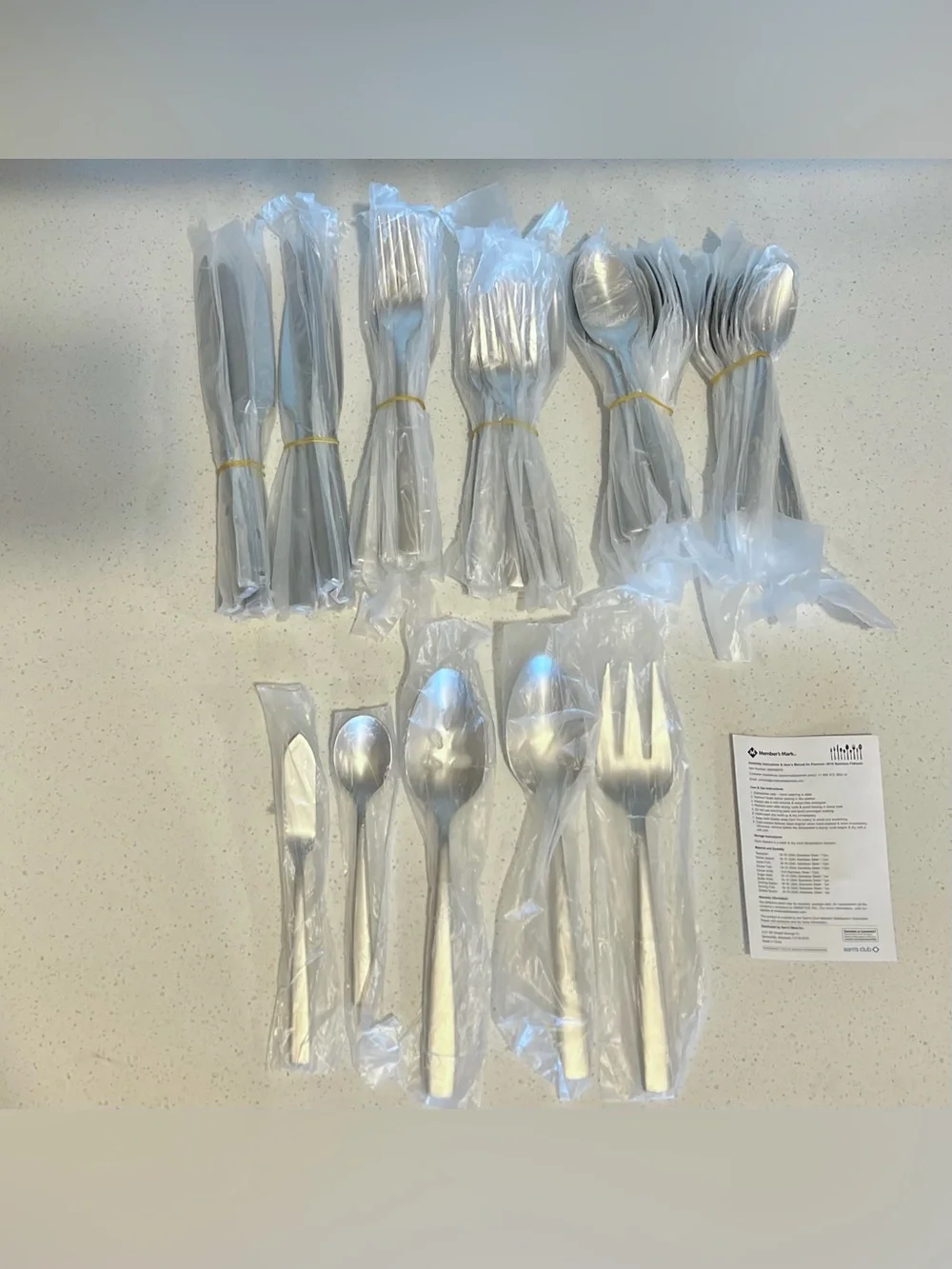 NIB Member's Mark Premium 65 Piece Stainless Steel Flatware Set